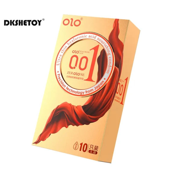0.01 Ultra-thin Condom for men long sex OLO Hyaluronic Acid sex delay dotted sleeve for penis condoms 10pcs/box