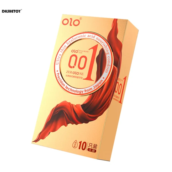 0.01 Ultra-thin Condom for men long sex OLO Hyaluronic Acid sex delay dotted sleeve for penis condoms 10pcs/box
