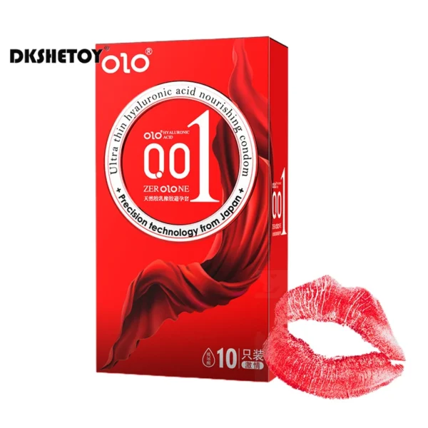 0.01 Ultra-thin Condom for men long sex OLO Hyaluronic Acid sex delay dotted sleeve for penis condoms 10pcs/box