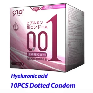 0.01 Ultra-thin Condom for men long sex OLO Hyaluronic Acid sex delay dotted sleeve for penis condoms 10pcs/box