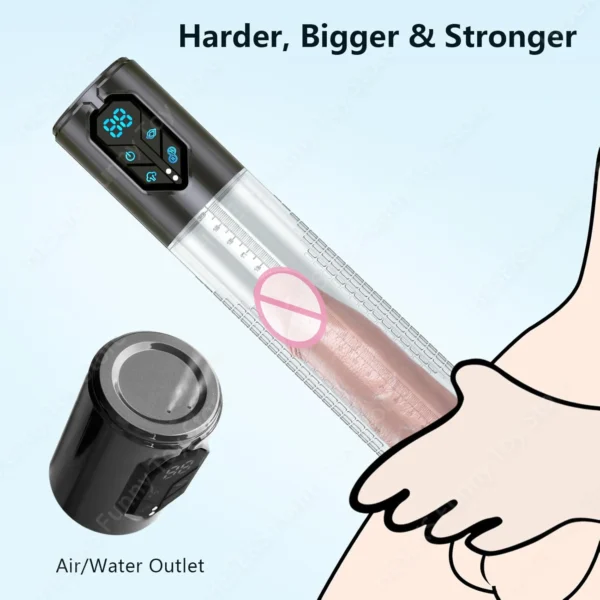 HESEKS Vacuum Sucking Electric Penis Pump Air Water Penis Extender Dick Training Automatic Male Masturbator Sex Toy for Men 18+