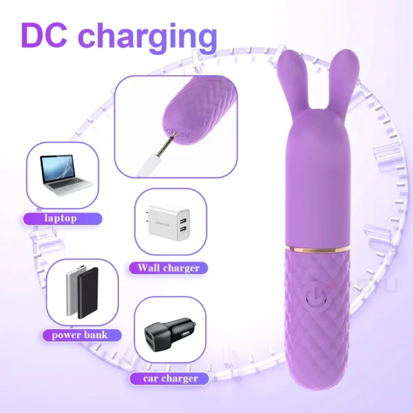 Fast Orgasm Mini Rabbit Bullet Vibrator for Women 10 Speed Clitoris Stimulator Rechargeable Masturbation Sex Toy for Adult Goods