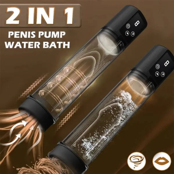 Automatic Electric Penis Pump Vacuum Pump with 9 Suction Levels Thicken Penis Enlargement Enhance Sex Toy Masturbators for Men