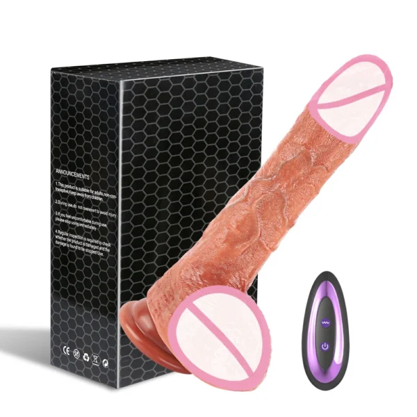 Telescopic Vibrating Thrusting Realistic Dildo Heated Penis Female G-spot Vagina Anal Massager Masturbator With Suction Cup 18+