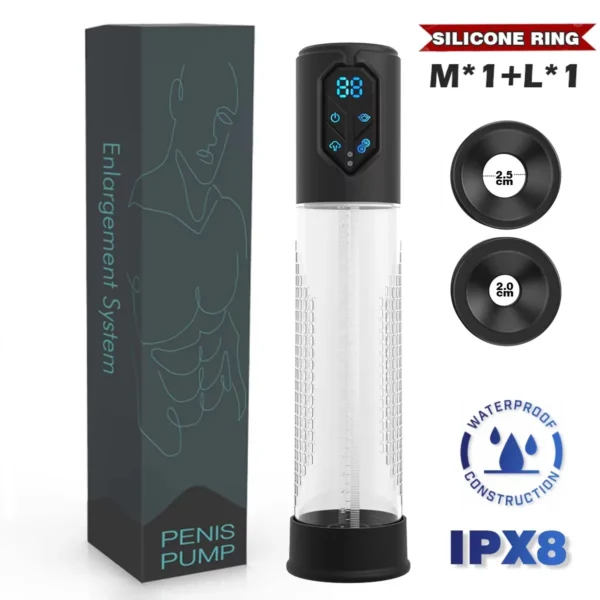 HESEKS Vacuum Sucking Electric Penis Pump Air Water Penis Extender Dick Training Automatic Male Masturbator Sex Toy for Men 18+