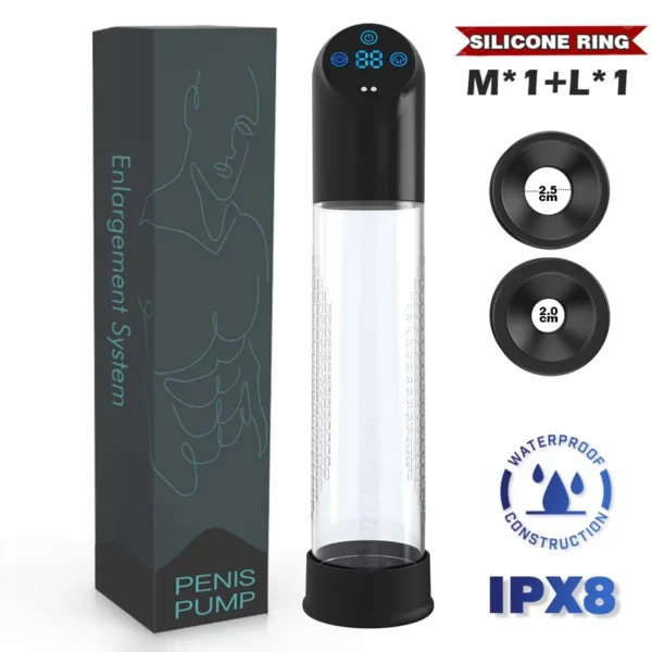 HESEKS Vacuum Sucking Electric Penis Pump Air Water Penis Extender Dick Training Automatic Male Masturbator Sex Toy for Men 18+