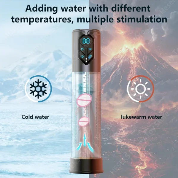 HESEKS Vacuum Sucking Electric Penis Pump Air Water Penis Extender Dick Training Automatic Male Masturbator Sex Toy for Men 18+
