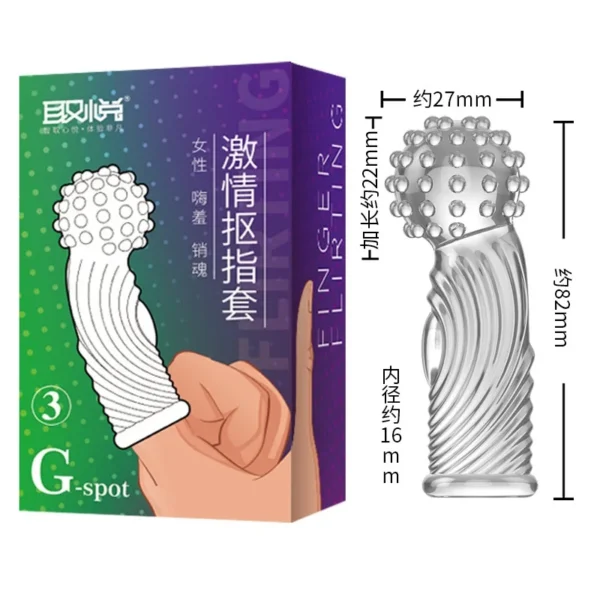 G-spot Clitoris Stimulation Adult Sex Toys Les Finger Condom Reusable Masturbation Sex Game Erotic Product Dotted Finger Sleeves