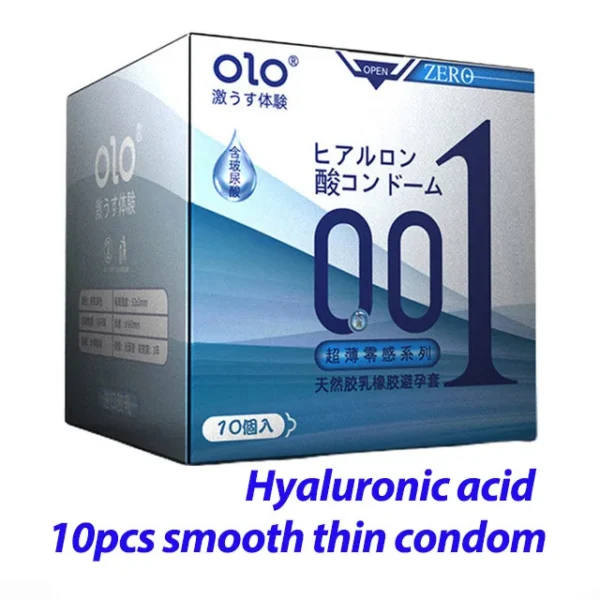 0.01 Ultra-thin Condom for men long sex OLO Hyaluronic Acid sex delay dotted sleeve for penis condoms 10pcs/box