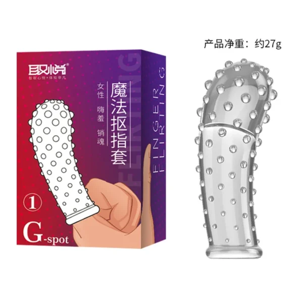Finger Sleeve condoms G Spot Massage Adult Masturbation Sex Exotic Condom Particles Flirting Women Foreplay Anal Plug Sex Toys
