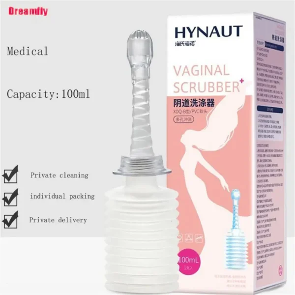 100ml Reusable Medical Vaginal Irrigator Retractable Vagina Anal Douche Feminine Hygiene Enema Cleaner PVC Rectal Syringe