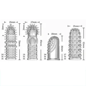 G-spot Clitoris Stimulation Adult Sex Toys Les Finger Condom Reusable Masturbation Sex Game Erotic Product Dotted Finger Sleeves