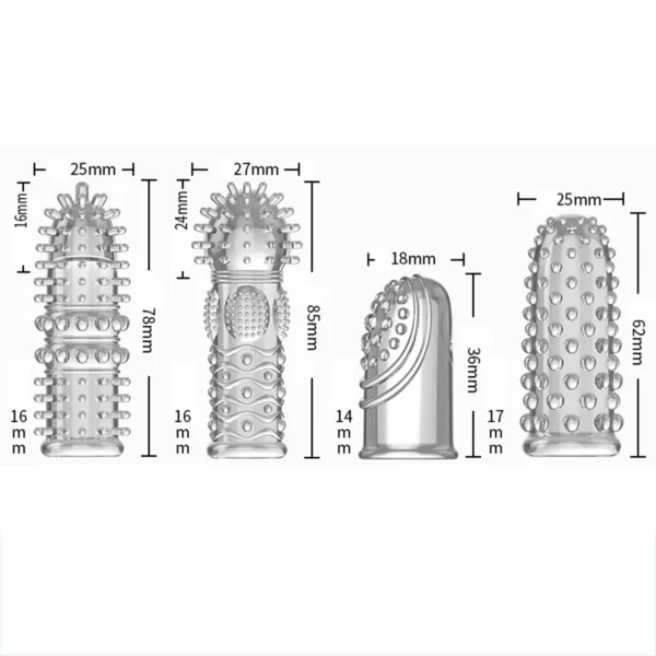 G-spot Clitoris Stimulation Adult Sex Toys Les Finger Condom Reusable Masturbation Sex Game Erotic Product Dotted Finger Sleeves