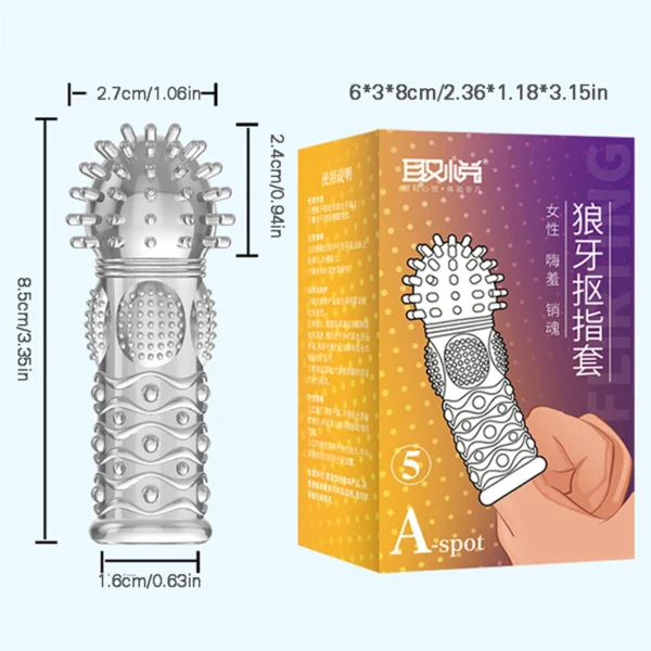 G-spot Clitoris Stimulation Adult Sex Toys Les Finger Condom Reusable Masturbation Sex Game Erotic Product Dotted Finger Sleeves