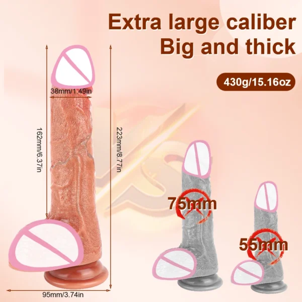 Telescopic Vibrating Thrusting Realistic Dildo Heated Penis Female G-spot Vagina Anal Massager Masturbator With Suction Cup 18+