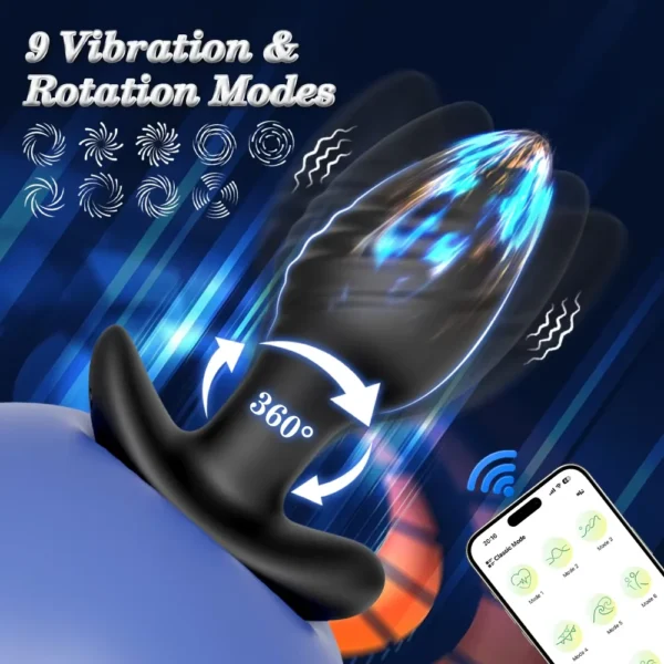 360 Rotation Butt Plug Vibrator for Adult App Control Vibrating Anal Plug Adult Sex Toys for Men Prostate Massager Women Sex Toy