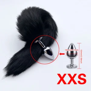 4 Sises Fox Tail Anal Plug Role-playing Prostate Massager Anus Training Dog Tail Butt Plug Dildo Adult Toys for Couple Women Men