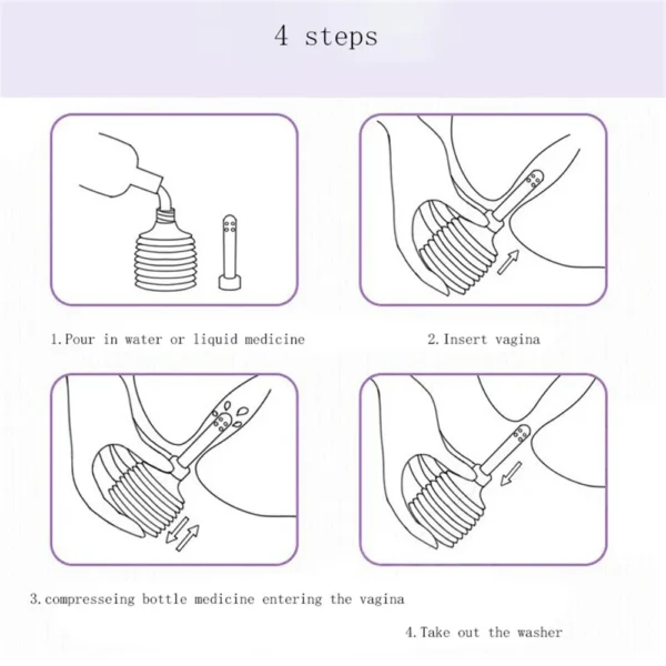 100ml Reusable Medical Vaginal Irrigator Retractable Vagina Anal Douche Feminine Hygiene Enema Cleaner PVC Rectal Syringe
