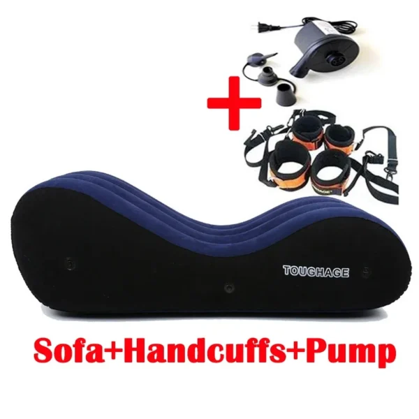 Sex Love Pillow Inflatable Sofa Bed Air Cushion Yoga Chaise Lounge Relax Chair Portable Lounger Position Aid Flocking Furniture