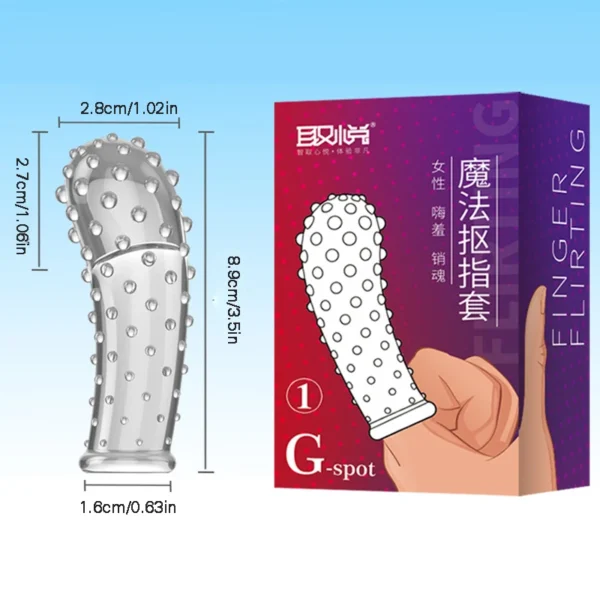 G-spot Clitoris Stimulation Adult Sex Toys Les Finger Condom Reusable Masturbation Sex Game Erotic Product Dotted Finger Sleeves