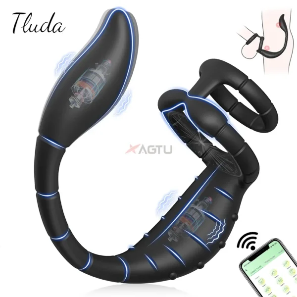 APP Control Vibrating Butt Plug Cock Ring for Men Prostate Massager for Gay Anal Vibrator Penis Ring Adult Sex Toy for Men