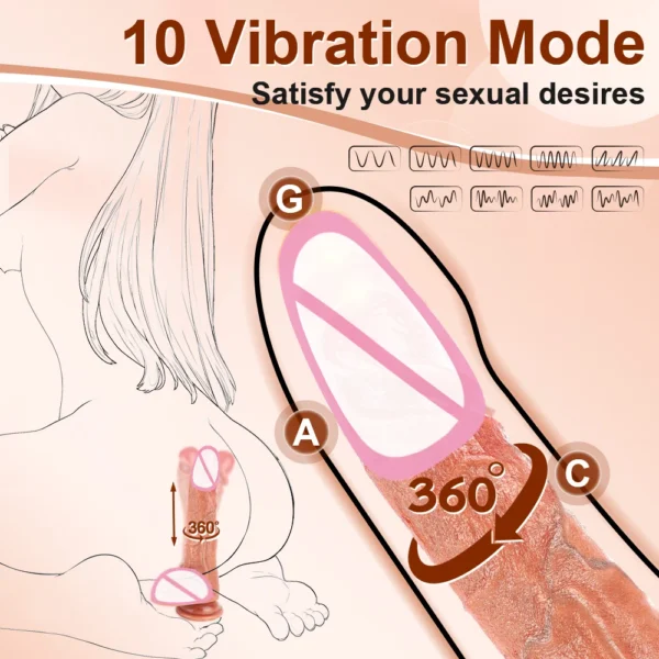 Telescopic Vibrating Thrusting Realistic Dildo Heated Penis Female G-spot Vagina Anal Massager Masturbator With Suction Cup 18+